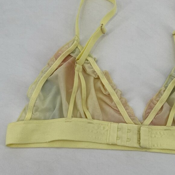 DIANE VON FURSTENBERG For Target Size M Bralette Yellow Lace Ruffles - Picture 9 of 11